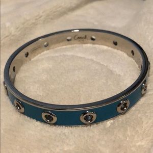 Coach Turquoise Bangle with Silver Grommets